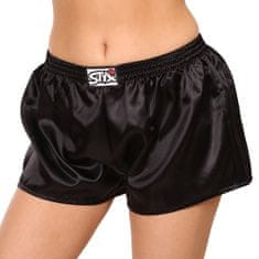 Styx 3PACK női klasszikus boxeralsó klasszikus gumi szatén fekete (3L0960) - méret XL
