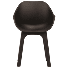 2 db barna műanyag kerti szék karfával