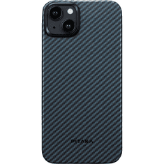 Pitaka MagEZ Case 4 Twill 1500D Apple iPhone 15 Plus MagSafe rögzítéssel fekete-kék (129442) (129442)