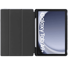 Samsung Galaxy Tab A9 Plus (11.0) SM-X210 / X215 / X216B, mappa tok, közepesen ütésálló, érintőceruza tartóval, Trifold, TP SC Pen, fekete