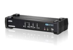 Aten 4 portos KVM DVI Dual Link kapcsoló hanggal CS1784A CS1784A