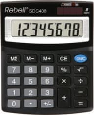 Rebell SDC408 asztali számológép - 8 számjegy, dönthető kijelzővel
