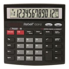 Rebell CC512 BX asztali számológép - 12 számjegy, dönthető kijelző, fekete színű