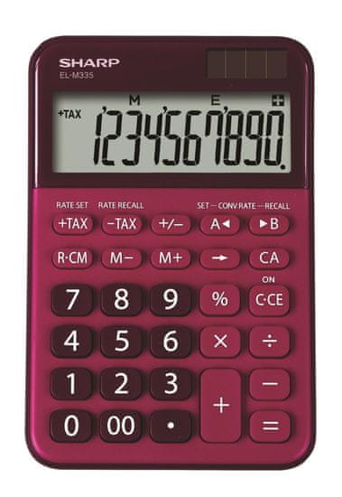 Sharp Asztali számológép ELM335BRD - 10 számjegyű, piros színű