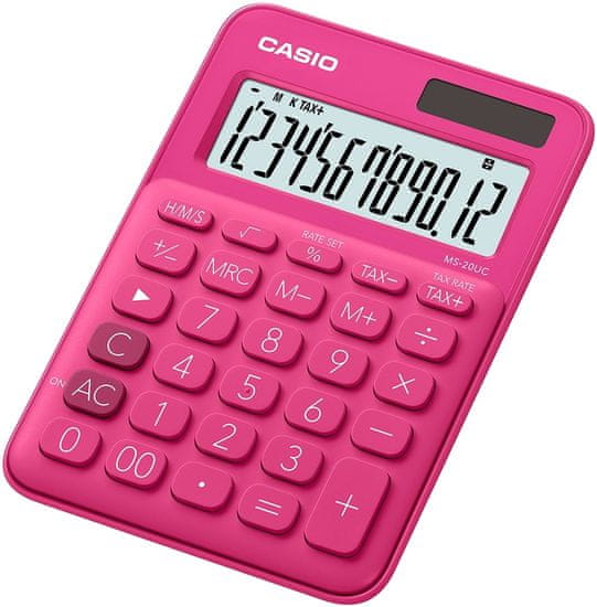 CASIO MS-20UC asztali számológép, rózsaszín