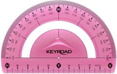 KEYROAD Szögmérő - 10cm, hajlékony, rózsaszínű