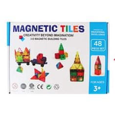 Magnetic Tiles Mágneses építőkészlet - Mágneses csempe - 48 részes