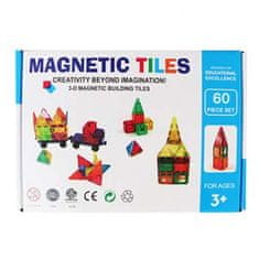 Magnetic Tiles Mágneses építőkészlet - Mágneses csempe - 60 részes