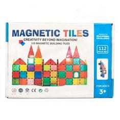 Magnetic Tiles Mágneses építőkészlet - Mágneses csempe - 112 részes