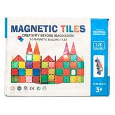 Magnetic Tiles Mágneses építőkészlet - Mágneses csempe - 120 részes