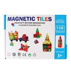 Magnetic Tiles Mágneses építőkészlet - Mágneses csempe - 108 részes