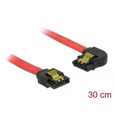 DELOCK SATA 6 Gb/s kábel egyenes - balra 90 fok 30 cm (83963) (de83963)
