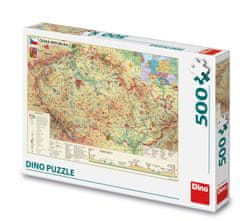 DINO Cseh Köztársagág térkép puzzle, 500 darab