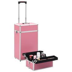 Vidaxl rózsaszín alumínium sminkbőrönd 91820