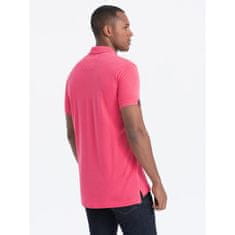 OMBRE Férfi póló gallérral V4 S1745 sötét rózsaszínű póló MDN124701 L