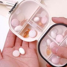 PrimePick Gyógyszerek, táplálékkiegészítők kapszuláinak, kisebb ékszereknek és egyéb kiegészítőknek tároló doboza, kicsi és hordozható, vízálló védelem, gyógyszerdoboz, PillBox