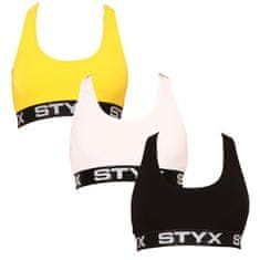 Styx 3PACK női sportmelltartó többszínű (3IP09018) - méret L