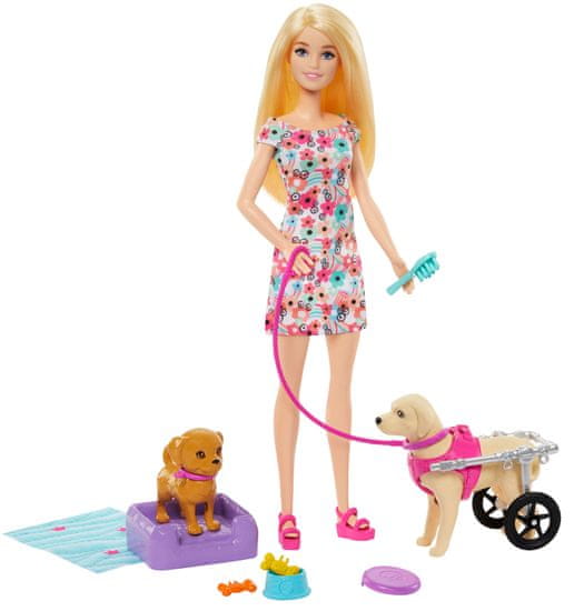 Mattel Barbie baba kerekesszékes kutyussal HTK37
