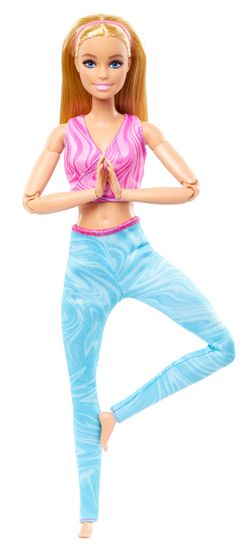 Mattel Barbie Made to Move - szőke hajú baba kék cicanadrágban FTG80