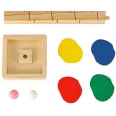 WOWO Montessori tanulófa fakockákkal és labdapályával