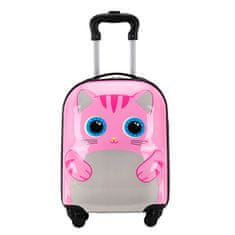 WOWO Rózsaszín utazóbőrönd kerekeken gyerekeknek - Kitty kézipoggyász
