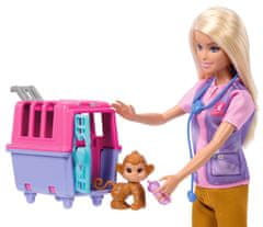 Mattel Barbie baba állatokat ment - szőke, HRG50