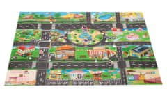ABC CONNECT Oktatási játszószőnyeg közlekedési táblákkal, színes utca 130x100 cm