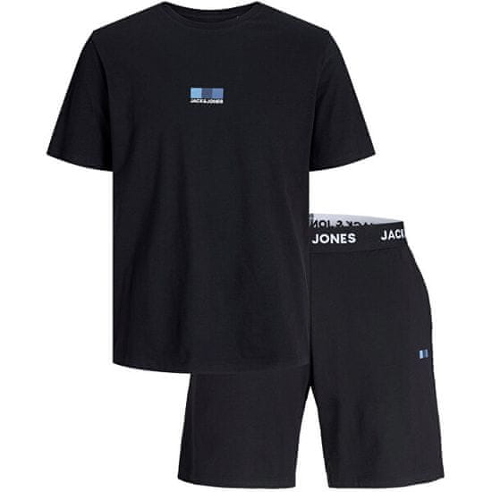Jack&Jones Férfi szett - póló és rövidnadrág JACOSCAR Standard Fit 12258219 Black/Shorts