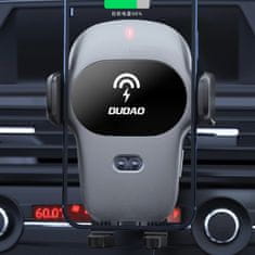 DUDAO Autótartó beépített Qi vezeték nélküli töltővel 15W szürke F20xs Dudao