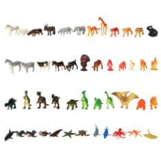 WOWO 48 figurából álló keverékkészlet - tengeri állatok, vadon élő farm dinoszauruszok