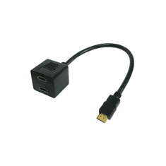 Techly 0.3m HDMI - 2x HDMI M/F HDMI kábel 0,3 M HDMI A-típus (Standard) 2 x HDMI Type A (Standard) Fekete (ICOC-HDMI-F-002)