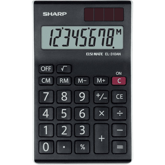 Sharp EL-310AN számológép Asztali Kijelző kalkulátor Fekete, Fehér (SH-EL310ANWH)