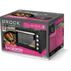 BROCK TO 4802 BK, 2000 W, 48 L, 100-230°C, Beépített főzőlap, Fekete, Elektromos Mini sütő