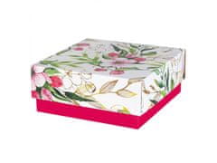 sarcia.eu Rózsaszín virágos leveleződoboz 20x20x8,5 cm x3