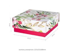 sarcia.eu Rózsaszín virágos leveleződoboz 20x20x8,5 cm x3