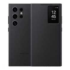 SAMSUNG Galaxy S24 Ultra SM-S928, Oldalra nyíló tok, hívás mutatóval, kártyatartóval, Smart View Wallet, fekete, gyári (RS152182)