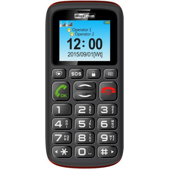 MaxCom MM428BB Dual SIM Fekete Hagyományos telefon
