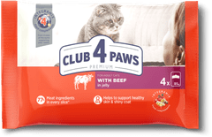 Club4Paws Premium Zsebkészlet marhahússal 4x85g