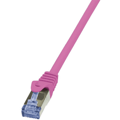 LogiLink 10G S/FTP PIMF PrimeLine patch kábel CAT6A 1,5m rózsaszínű (CQ3049S) (CQ3049S)