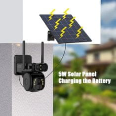 Secutek Y10-4G-Q11 kétlencsés forgatható kültéri napelemes kamera SIM-kártyához
