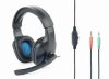 GHS-04 Gaming - Játékos fejhallgató mikrofonnal, fekete és kék színben