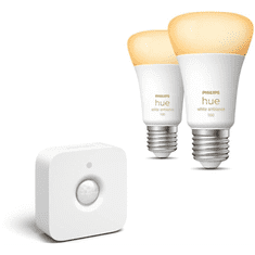 PHILIPS Hue White Ambiance LED fényforrás E27 8W 2db/cs + Hue Motion Sensor EU (PHL23010set) (PHL23010set)