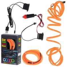 KIK KX4955 LED ambientní osvětlení pro auto/auto USB/12V páska 5m oranžová