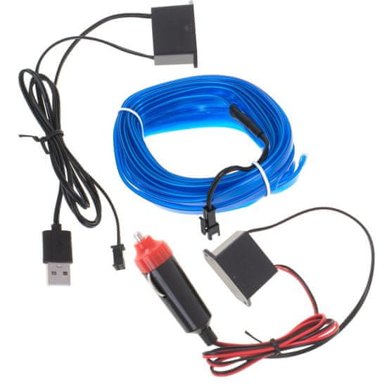 KIK KX4955 LED-es környezeti világítás autóhoz/autóhoz USB/12V szalag 5m kék