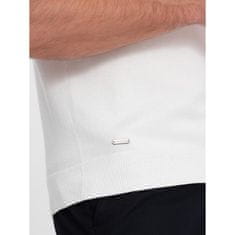OMBRE Férfi puha kötött pólóing kontrasztos csíkokkal V1 OM-POSS-0118 fehér MDN124749 XL