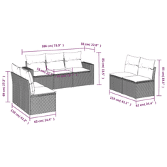 Vidaxl 7 részes bézs polyrattan kerti ülőgarnitúra párnákkal (3251165)