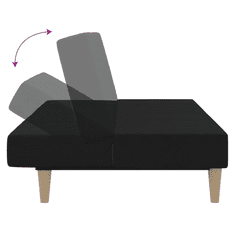 Vidaxl kétszemélyes fekete szövet kanapéágy (375867)
