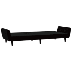 Vidaxl kétszemélyes fekete bársony kanapéágy (375863)