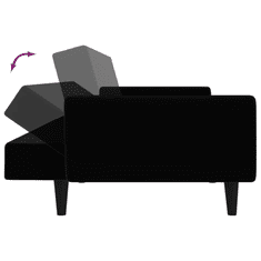 Vidaxl kétszemélyes fekete bársony kanapéágy (375863)