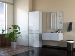 Safako 1K DD fürdőszoba szekrény, fényes fehér